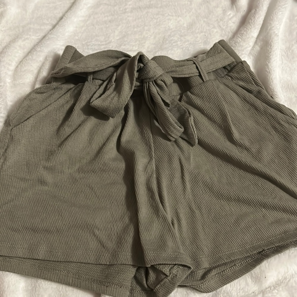Tie front shorts